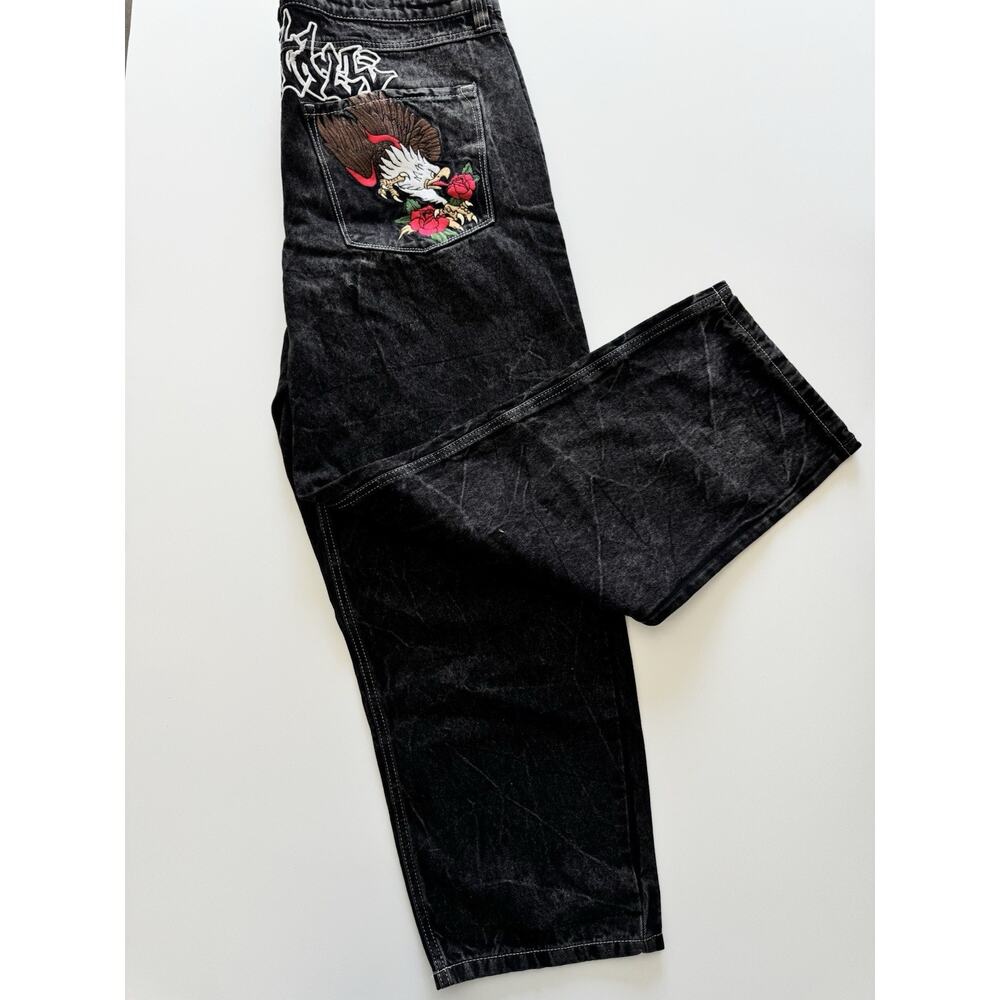 Ninth 9th Hall Ambush Jeans Embroidered Wide-Leg Baggy Skate Washed Size 40 NWT - Picture 2 of 6
